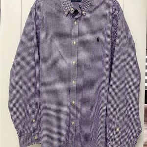Ralph Lauren Purple Checkered Button Down Shirt